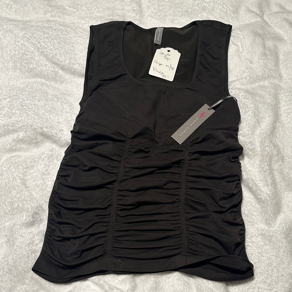 Last Tango Dark Brown Ruched Tank Top